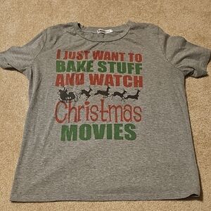 Gray Christmas Movies Graphic Tee